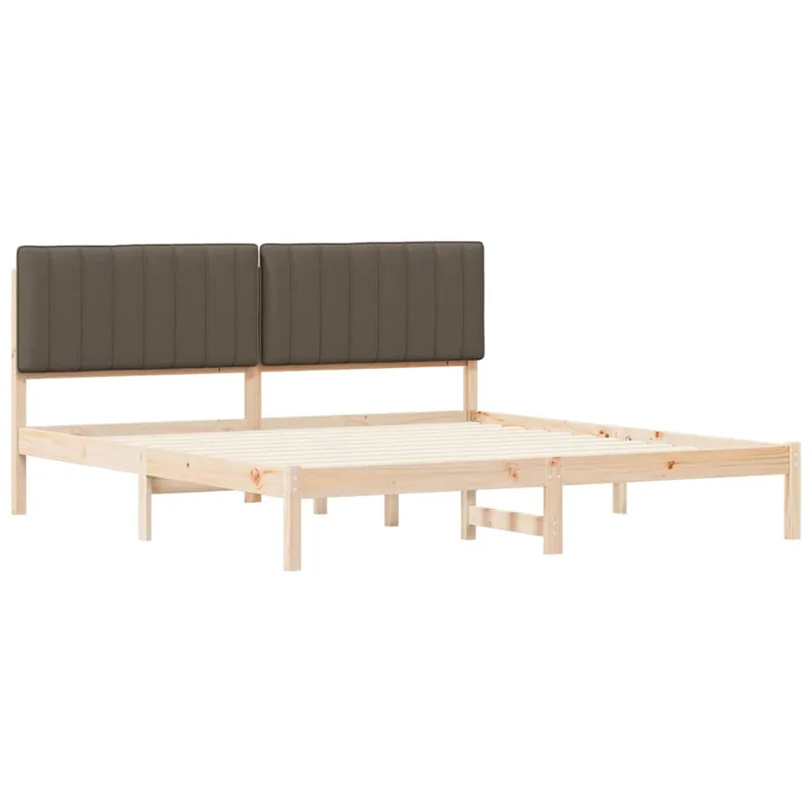 Cadre de lit avec tête de lit rembourrée Taupe 180 x 200 cm - 4