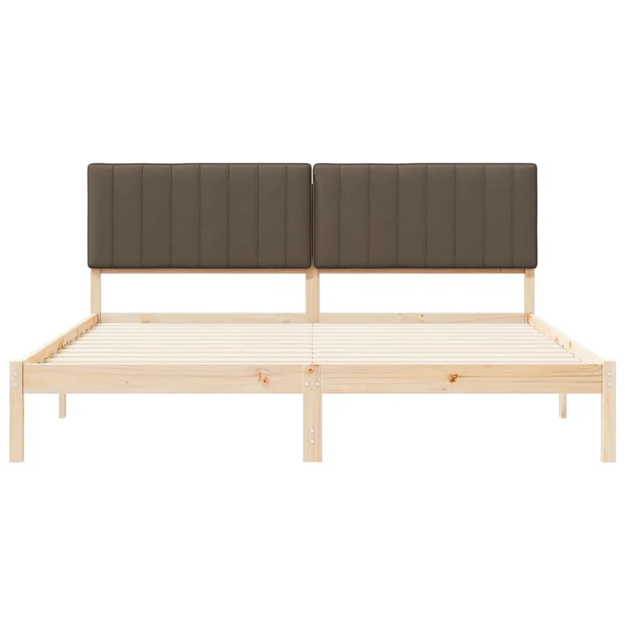 Cadre de lit avec tête de lit rembourrée Taupe 180 x 200 cm - 5