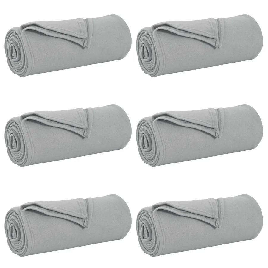 Couvertures à jeter 6 pcs Gris 270 x 240 cm Toison - 2