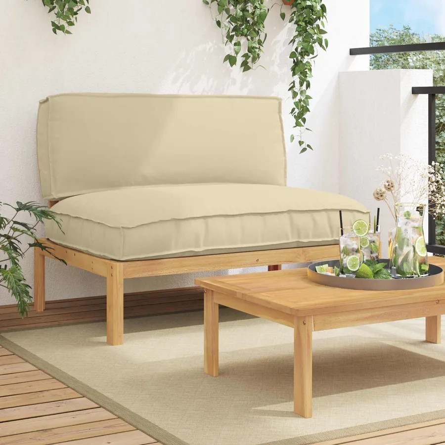 Ensemble de Canapés Beige 120 x 92 x 69 cm Bois d'Acacia Massif