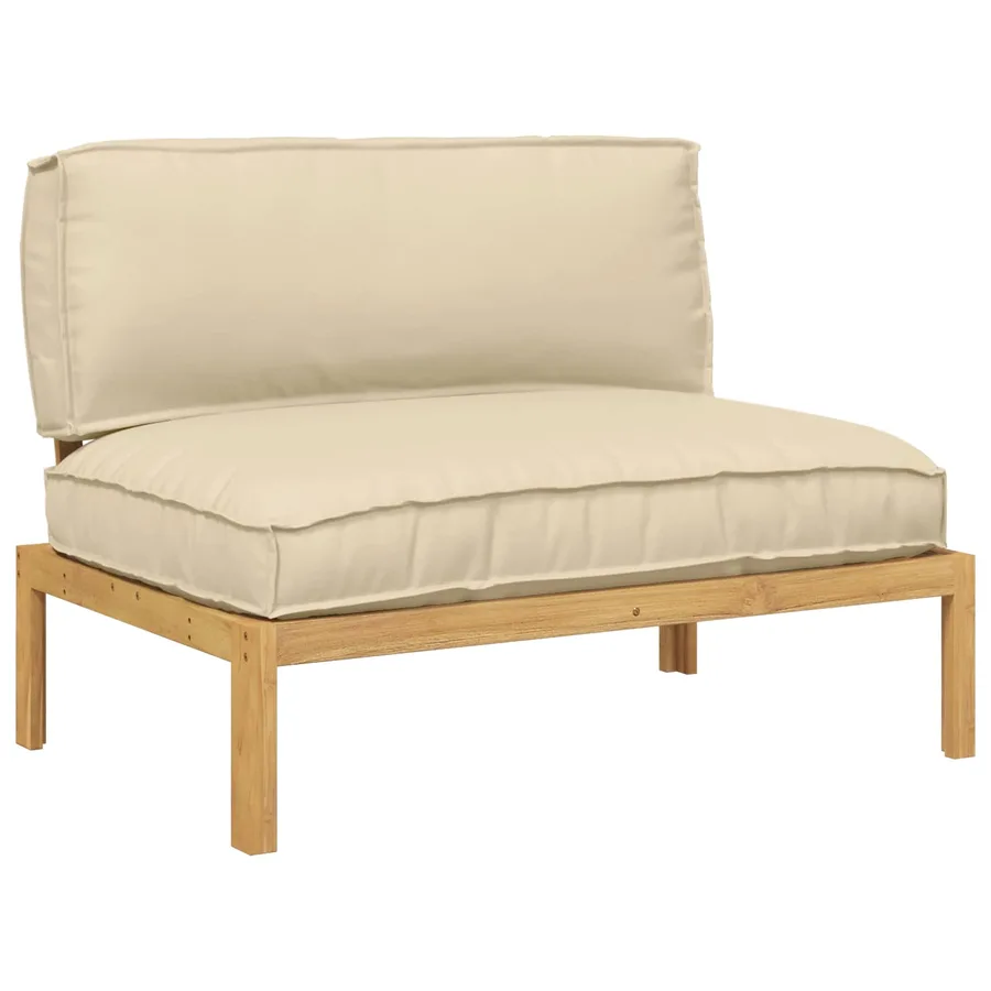 Ensemble de Canapés Beige 120 x 92 x 69 cm Bois d'Acacia Massif - 2