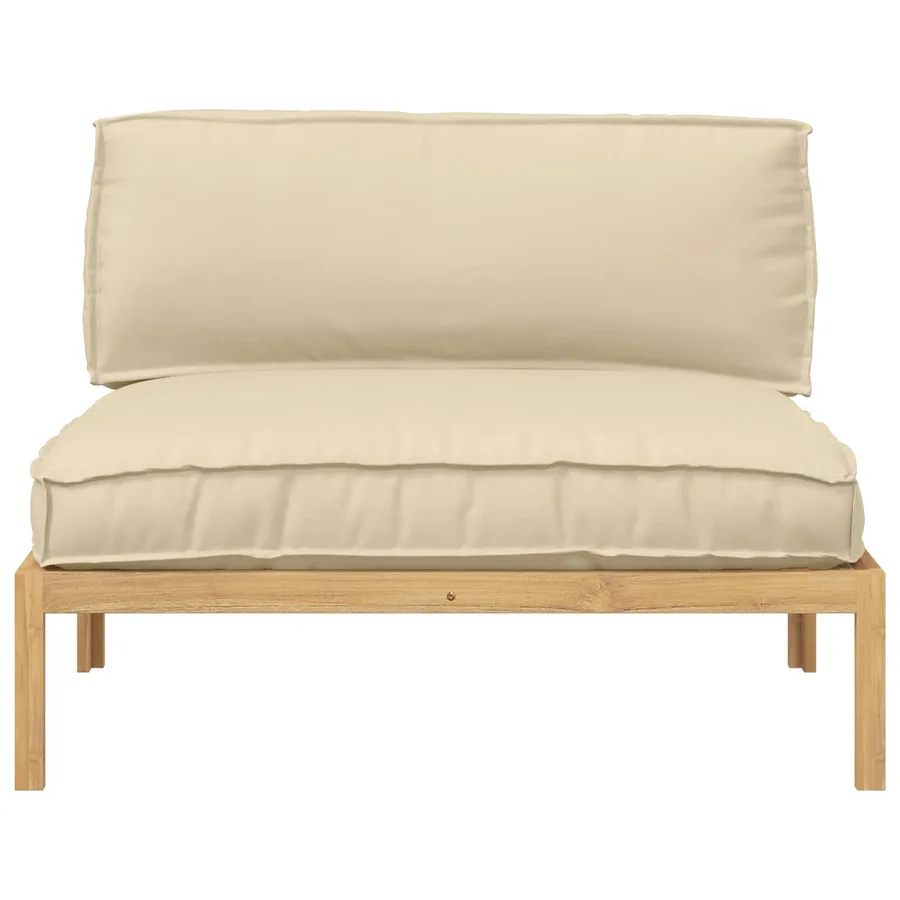 Ensemble de Canapés Beige 120 x 92 x 69 cm Bois d'Acacia Massif - 6