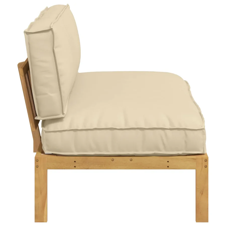 Ensemble de Canapés Beige 120 x 92 x 69 cm Bois d'Acacia Massif - 7
