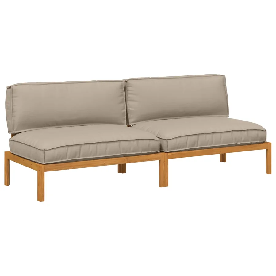 Ensemble de Canapés Taupe 240 x 92 x 69 cm Bois d'Acacia Massif - 2