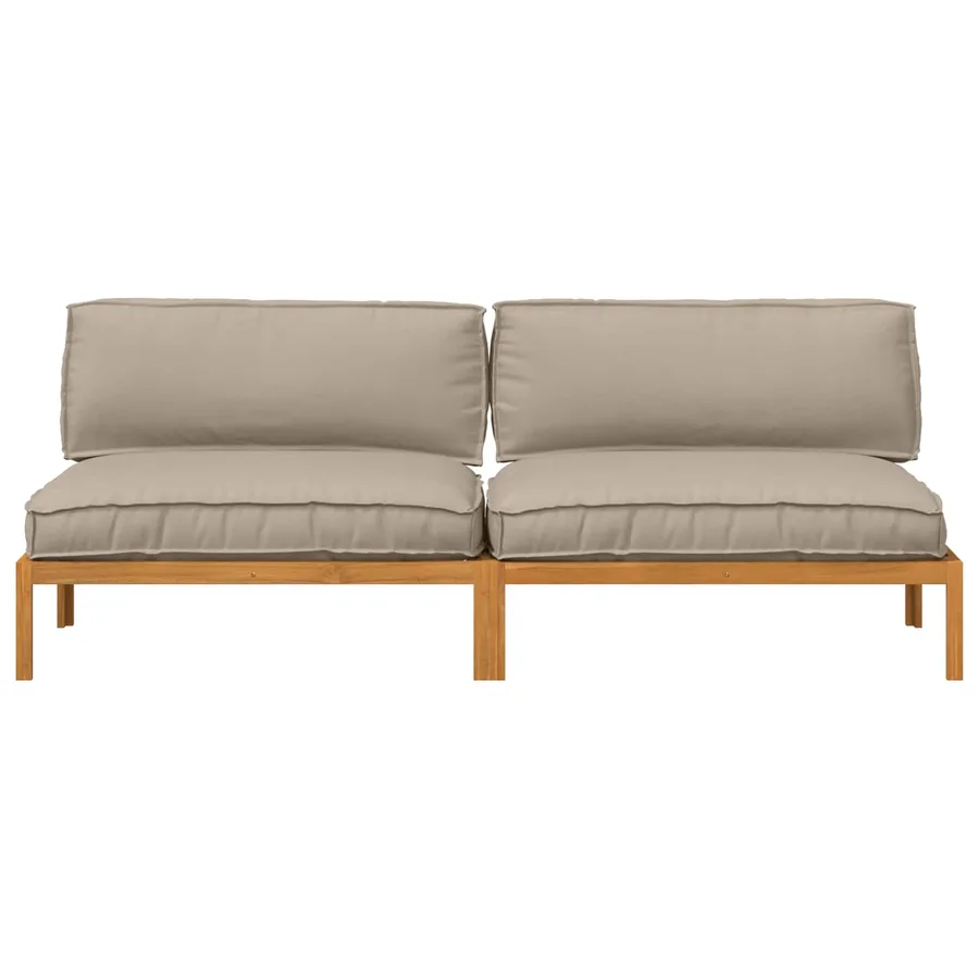Ensemble de Canapés Taupe 240 x 92 x 69 cm Bois d'Acacia Massif - 6