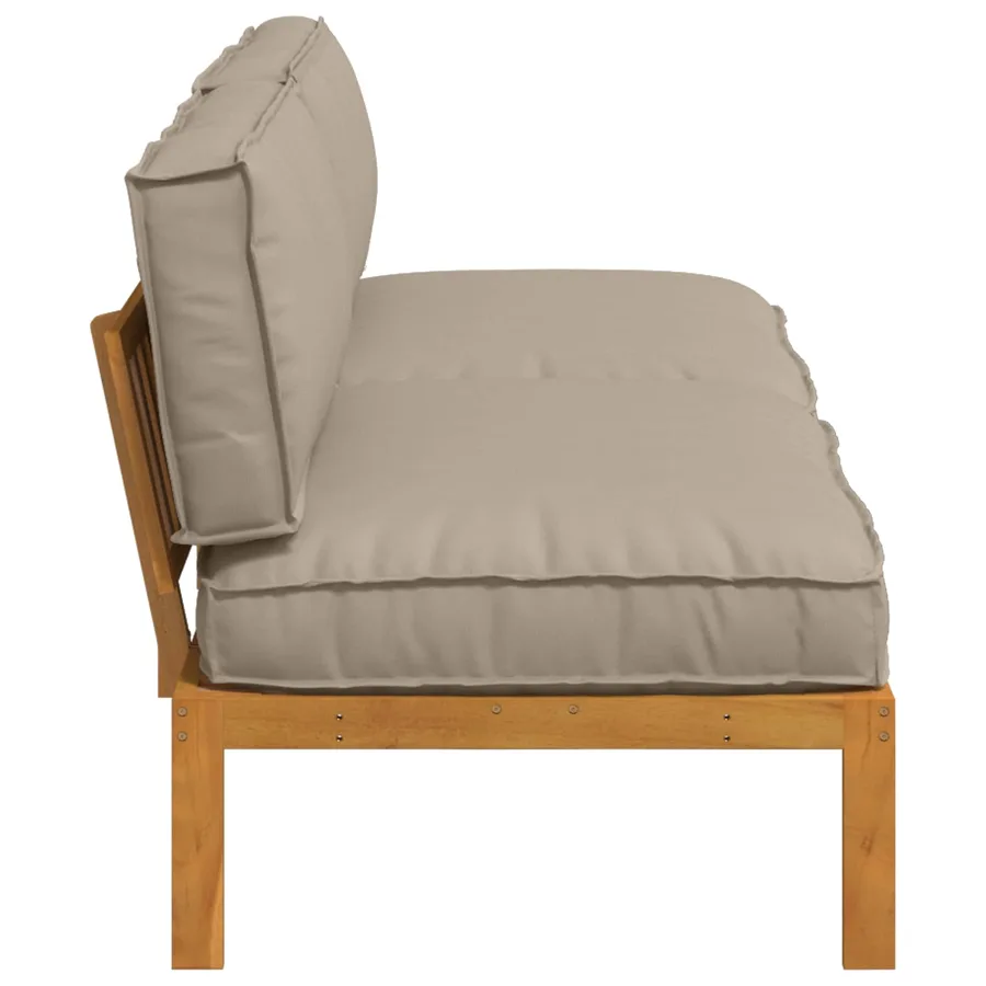Ensemble de Canapés Taupe 240 x 92 x 69 cm Bois d'Acacia Massif - 7