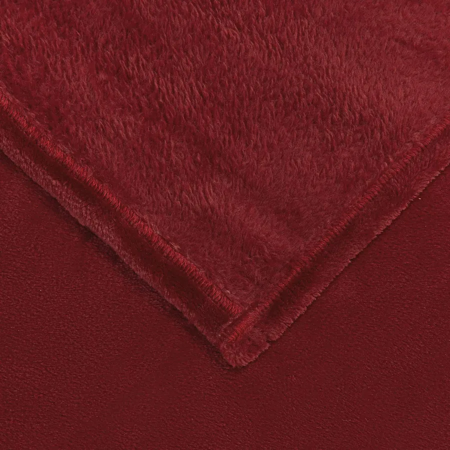 Jeté Rouge Bordeaux 240 x 270 cm Toison - 5