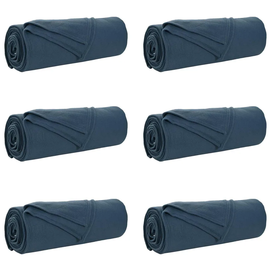 Couvertures à jeter 6 pcs Bleu marine 210 x 140 cm Toison - 2