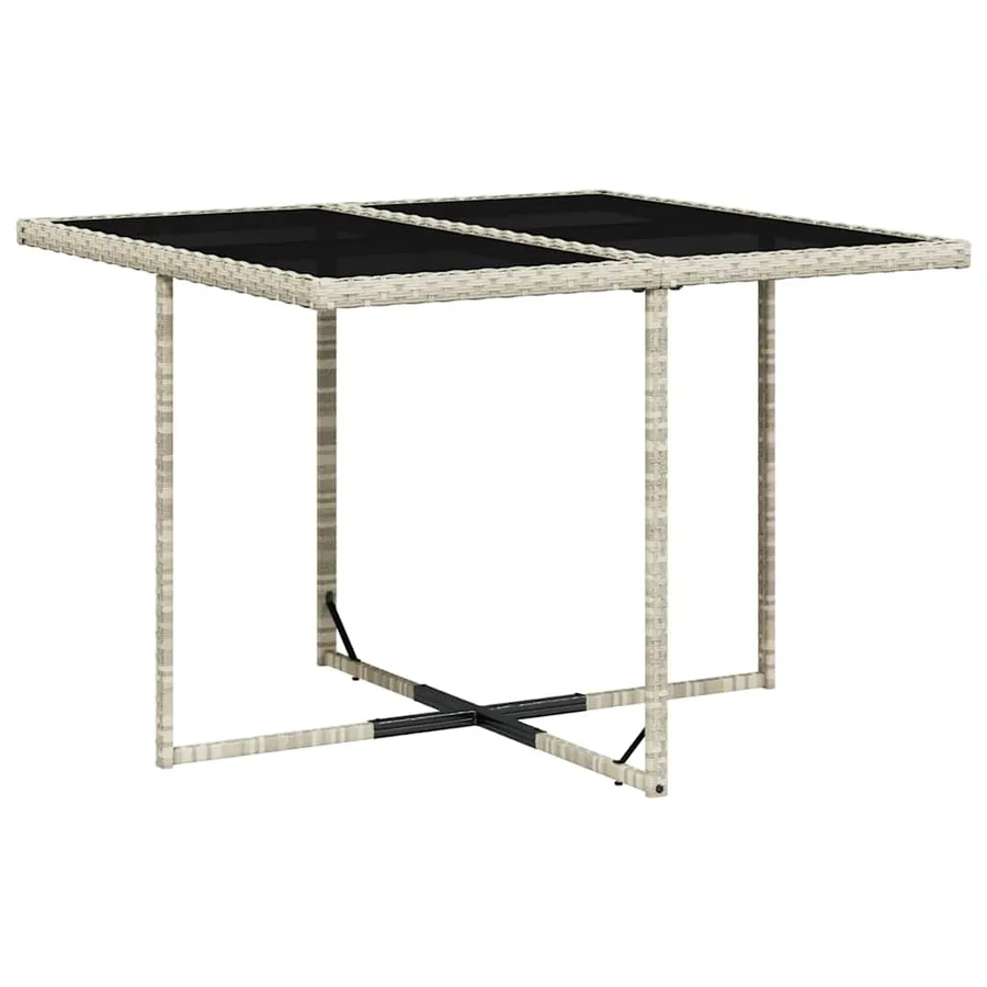 Ensemble à manger de jardin et coussins 9 pcs gris clair rotin - 5