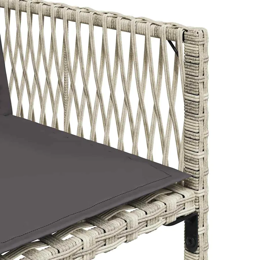 Ensemble à manger de jardin et coussins 17 pcs gris clair rotin - 6