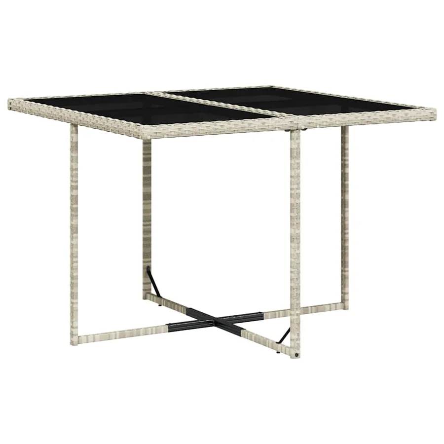 Ensemble à manger de jardin et coussins 9 pcs gris clair rotin - 6