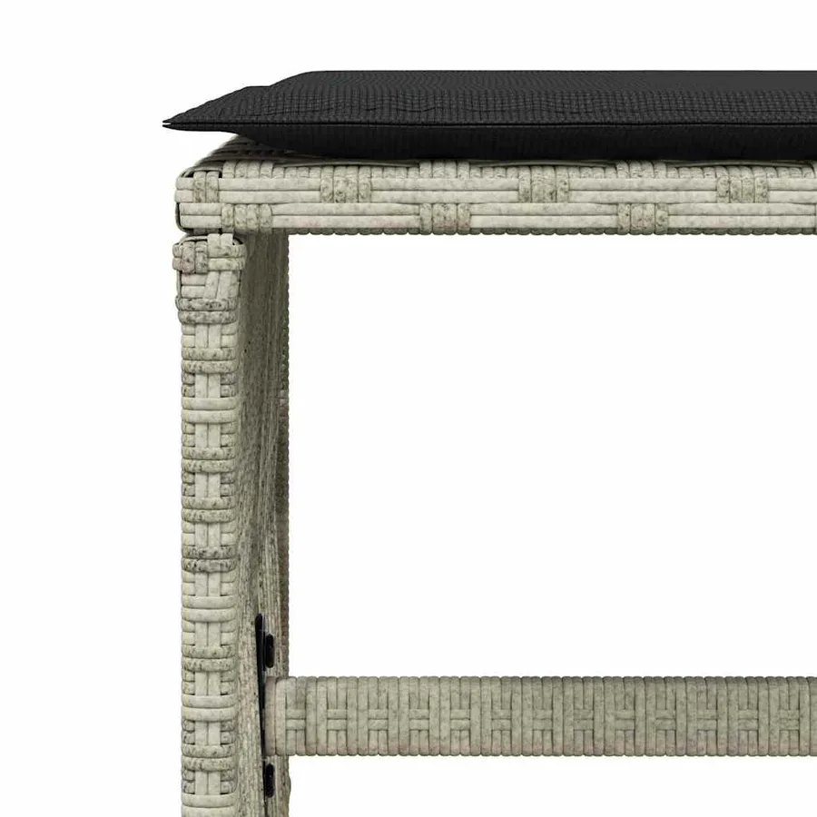 Ensemble à manger de jardin et coussins 9 pcs gris clair rotin - 8
