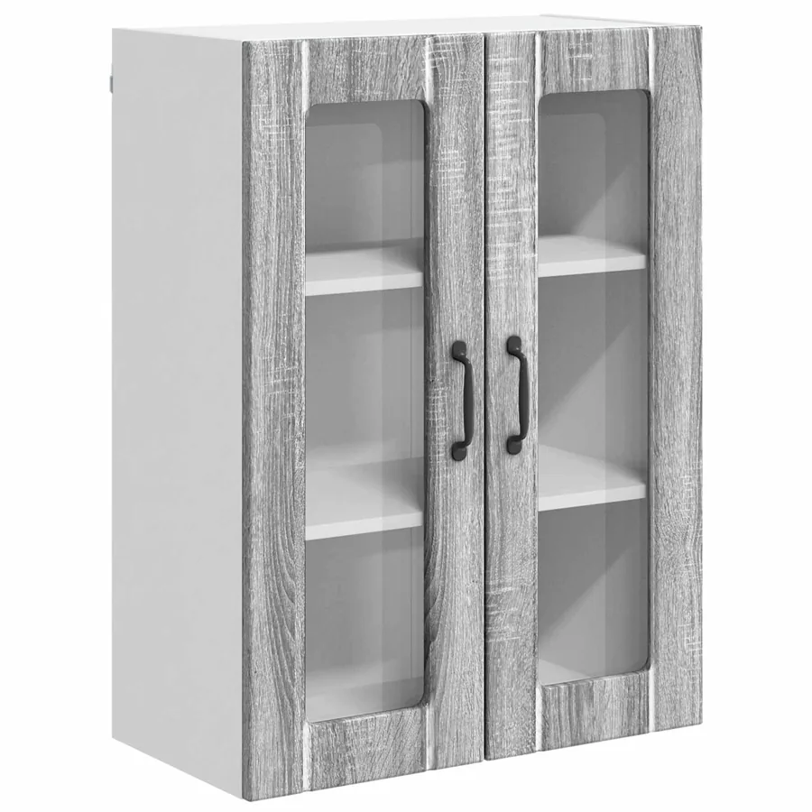 Cabinet en verre mural LUCCA Sonoma gris 60 x 31 x 80 cm - 2