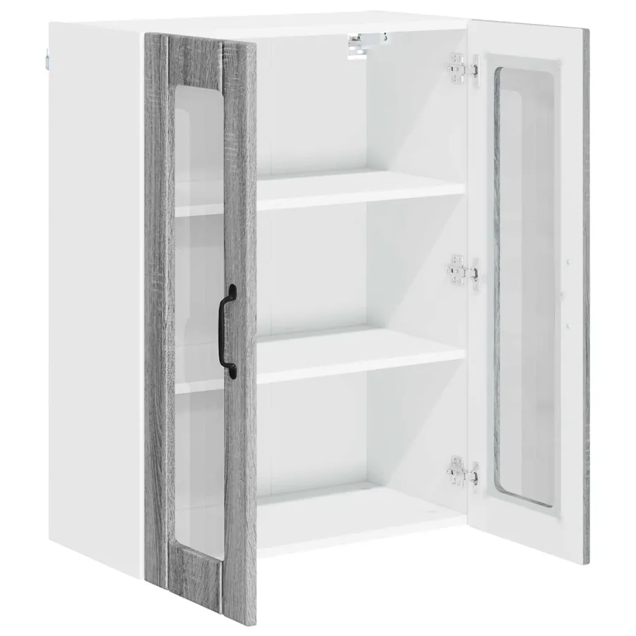 Cabinet en verre mural LUCCA Sonoma gris 60 x 31 x 80 cm - 5