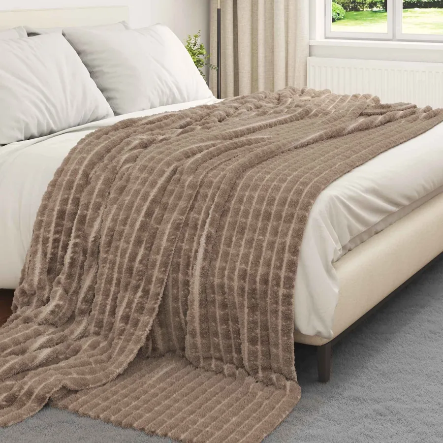 Jeté Camel 270 x 240 cm Toison - 3