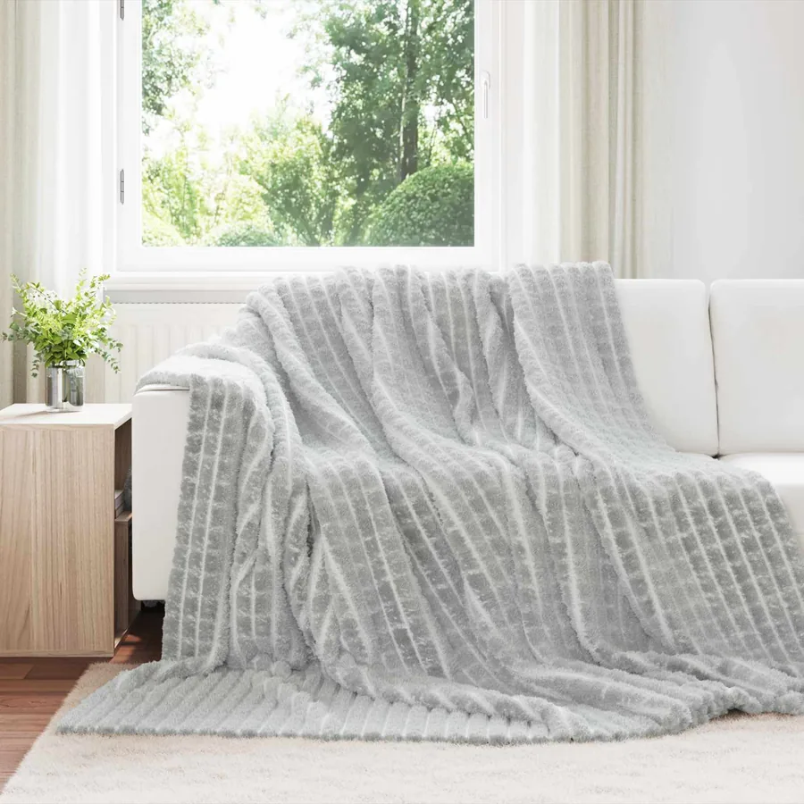Jeté Gris 240 x 220 cm Toison