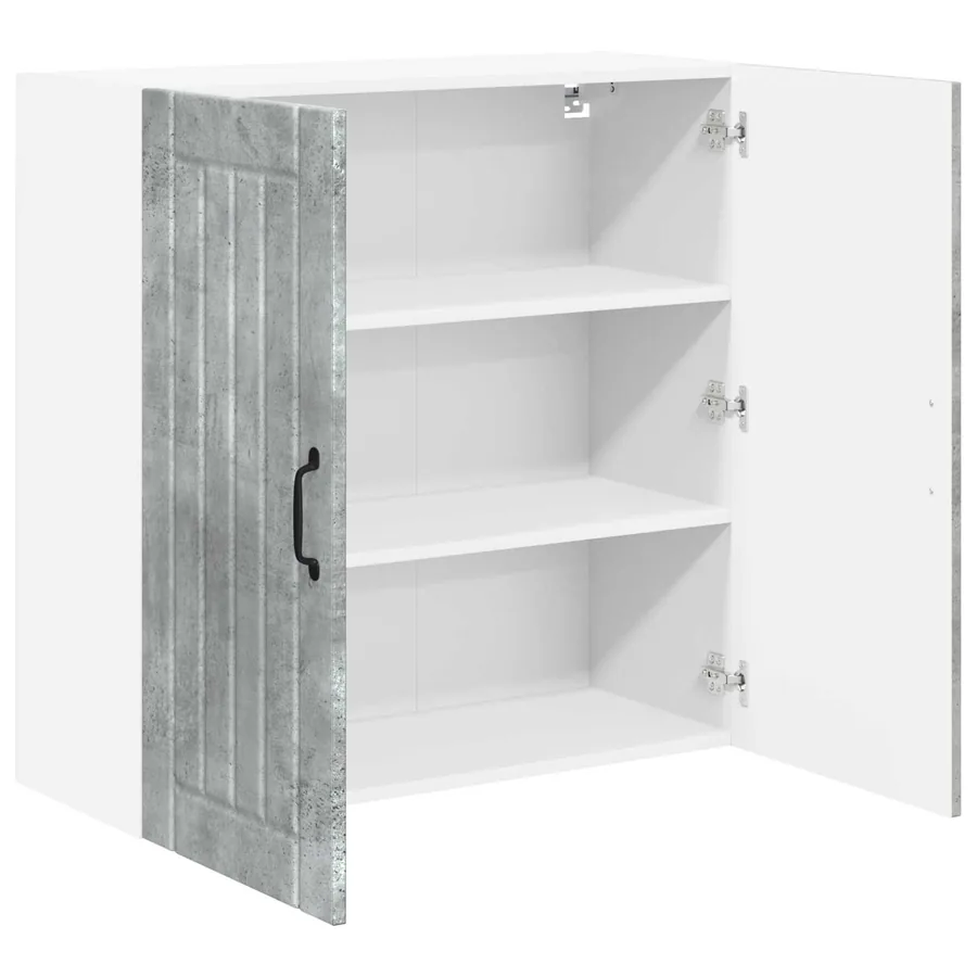 Meuble mural LUCCA Gris béton 80 x 31 x 80 cm Bois d'ingénierie - 5