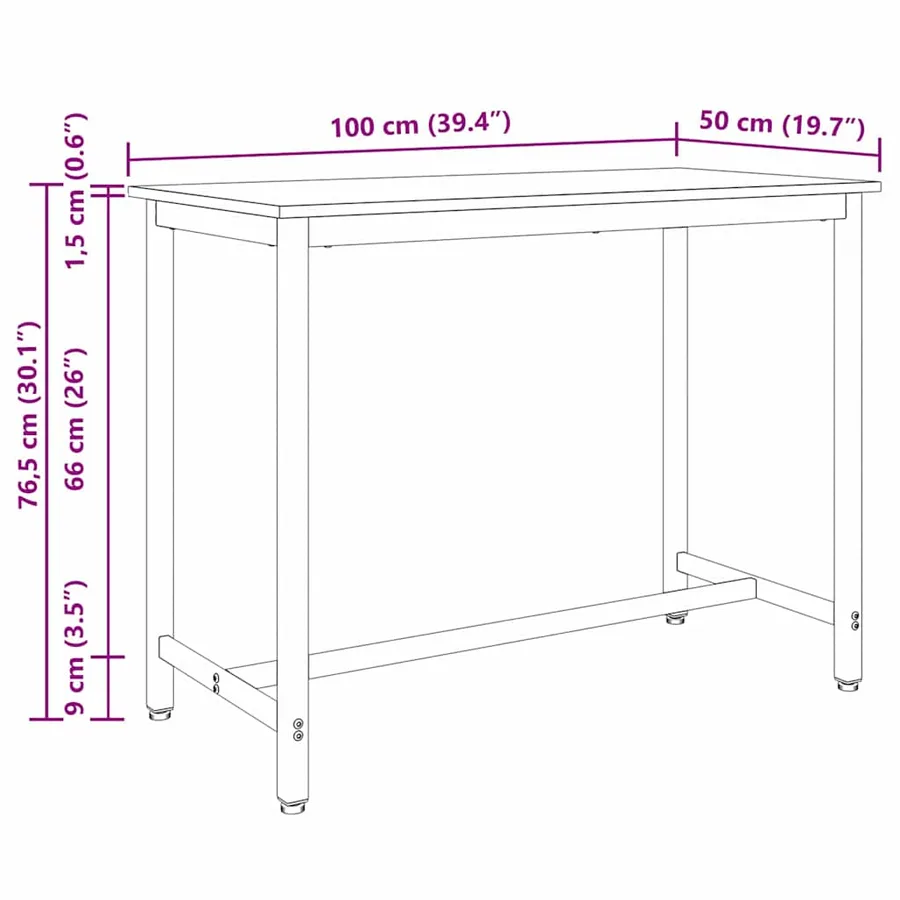 table Chêne Sonoma 100 x 50 x 76,5 cm - 8