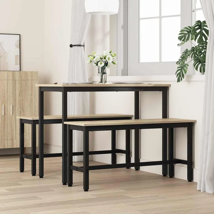 Banc de salle à manger 2 pcs Chêne Sonoma 100 x 32,5 x 48,5 cm - 3
