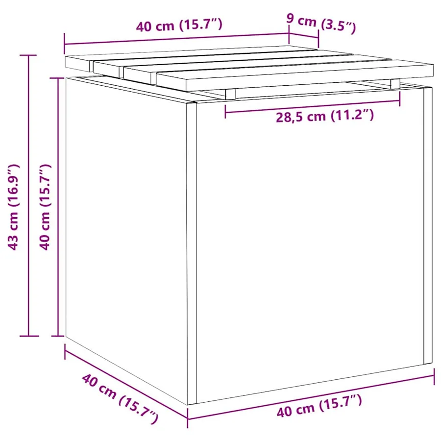 Banc de jardin Anthracite 40 x 40 x 43 cm Acier - 11