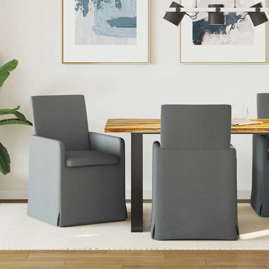 Chaises de salle à manger 2 pcs Gris foncé 57 x 67 x 95 cm