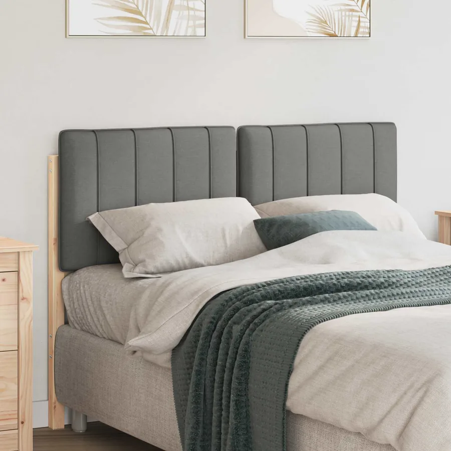 Tête de lit capitonnée Marron et gris clair 120 cm Pin massif