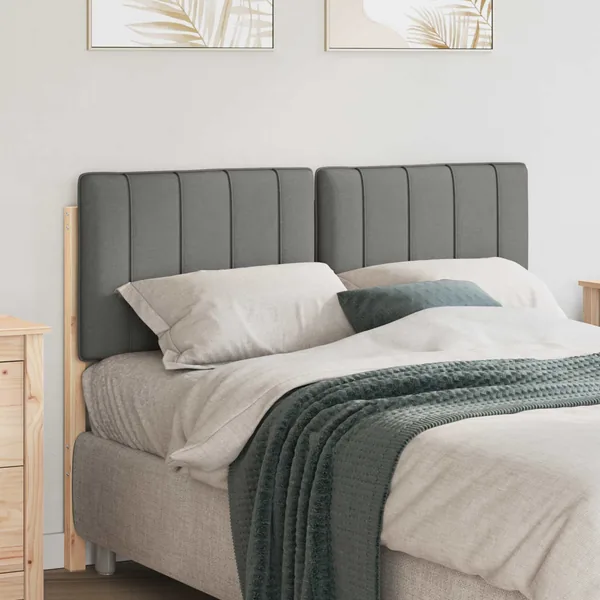 Tête de lit capitonnée Marron et gris clair 120 cm Pin massif