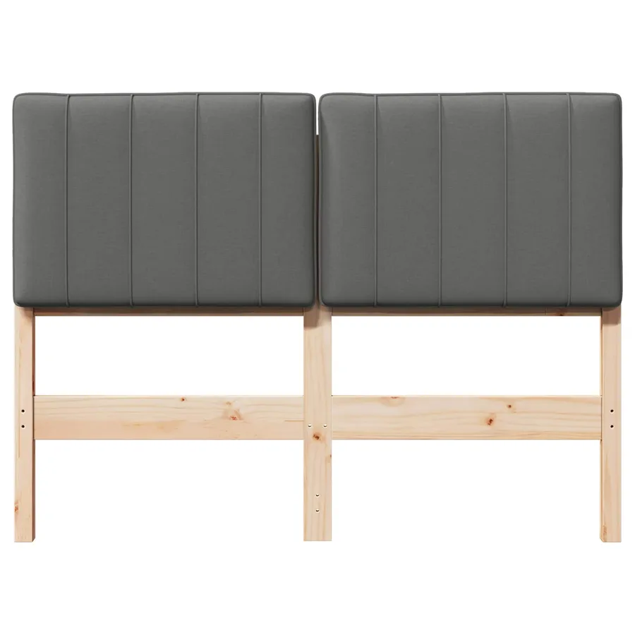 Tête de lit capitonnée Marron et gris clair 120 cm Pin massif - 4
