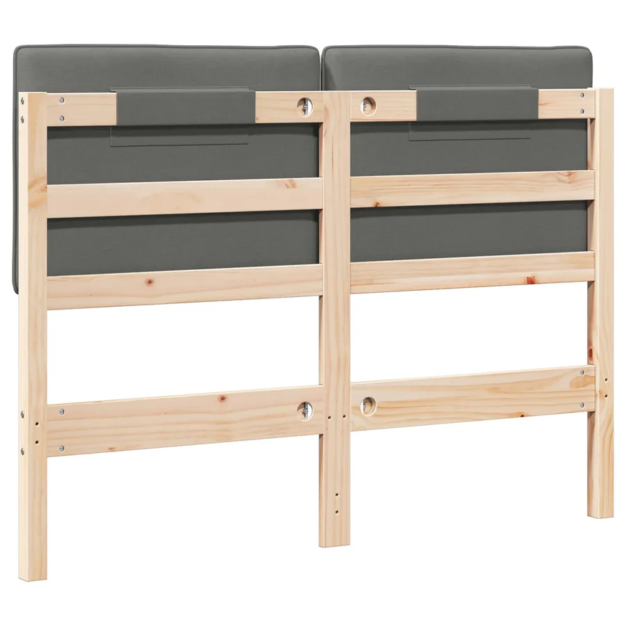 Tête de lit capitonnée Marron et gris clair 120 cm Pin massif - 6