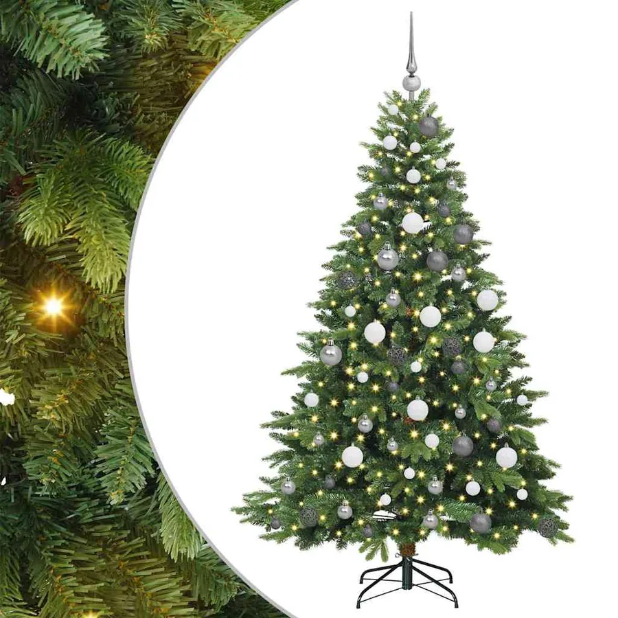Sapin de Noël artificiel avec 300 LED Vert 180 cm PE et PVC - 2