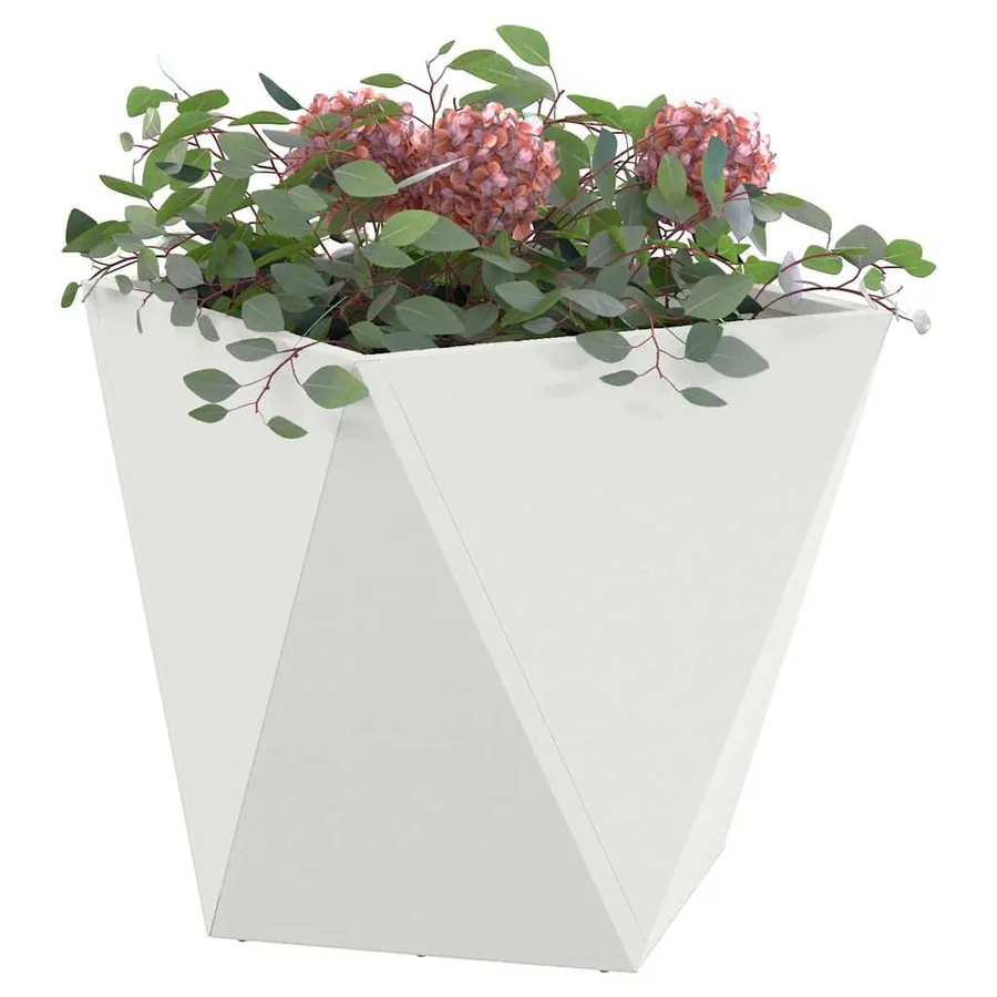 Jardinière 2 pc Blanc 50 x 50 x 50 cm Acier - 3