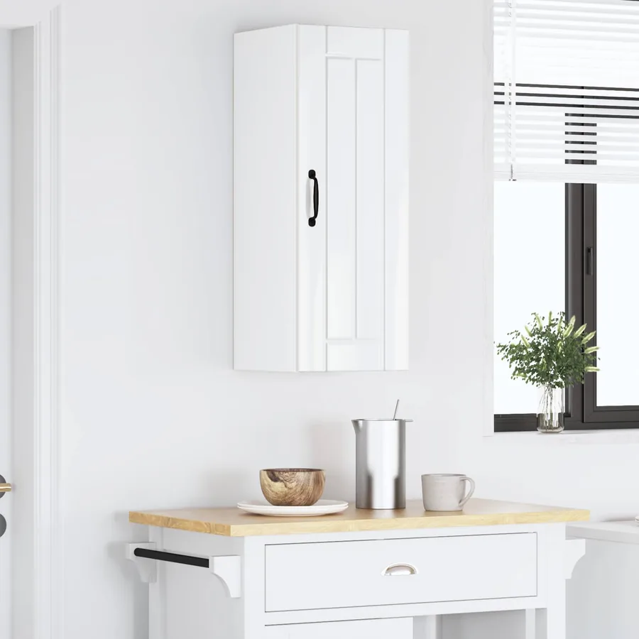 Meuble mural LUCCA Blanc brillant 30 x 31 x 80 cm - 4