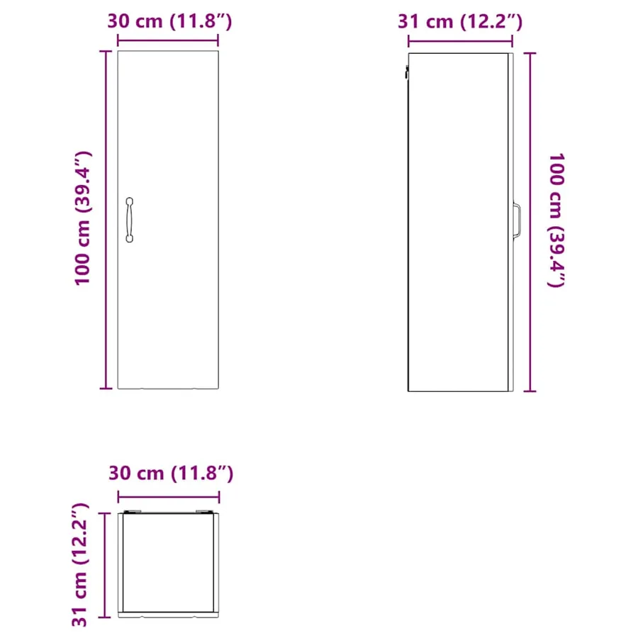Meuble mural LUCCA Blanc brillant 30 x 31 x 100 cm - 14