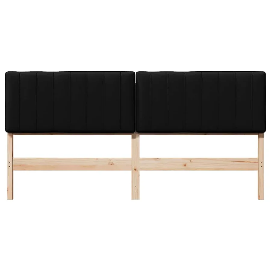 Tête de lit capitonnée Marron et Noir 200 cm Pin massif - 4