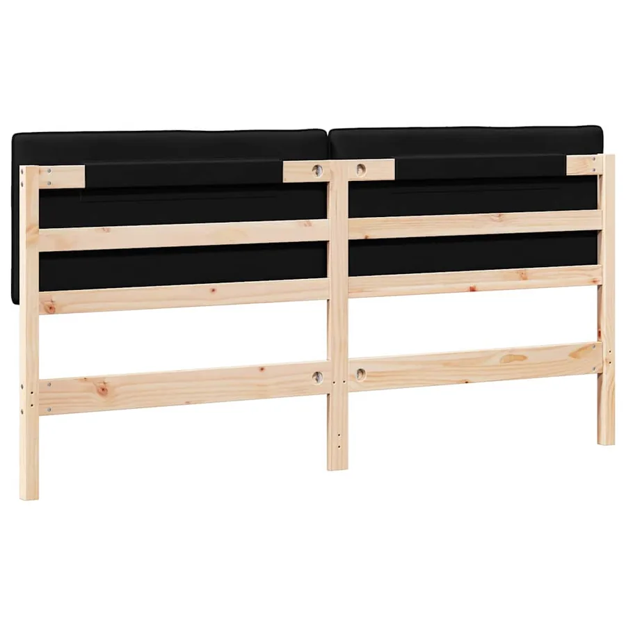 Tête de lit capitonnée Marron et Noir 200 cm Pin massif - 6