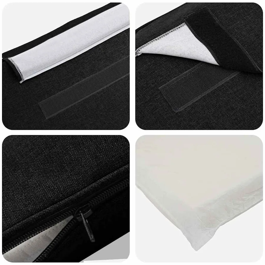 Tête de lit capitonnée Marron et Noir 200 cm Pin massif - 7