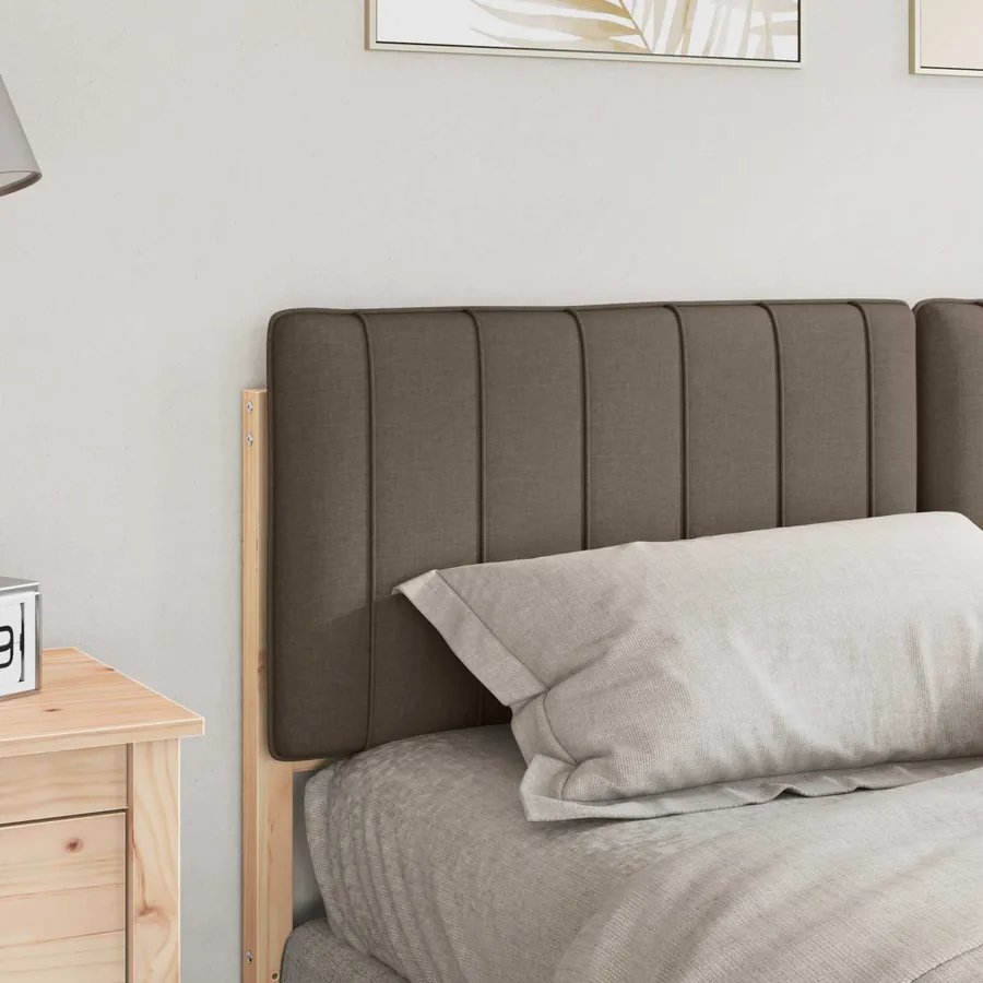 Tête de lit capitonnée Marron et Taupe 150 cm Pin massif - 3