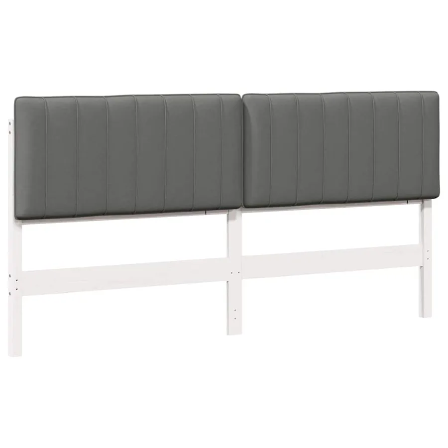 Tête de lit capitonnée Blanc et gris clair 200 cm Pin massif - 2