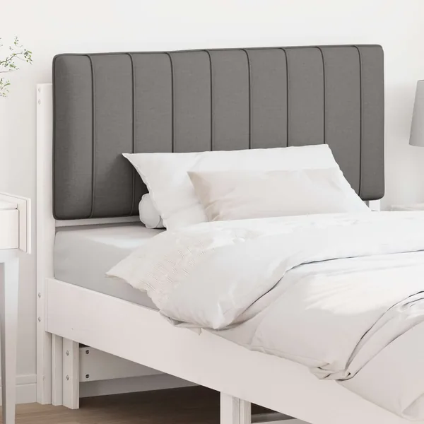 Tête de lit capitonnée Blanc et gris clair 100 cm Pin massif