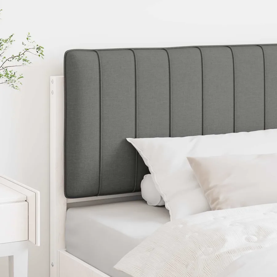 Tête de lit capitonnée Blanc et gris clair 100 cm Pin massif - 3