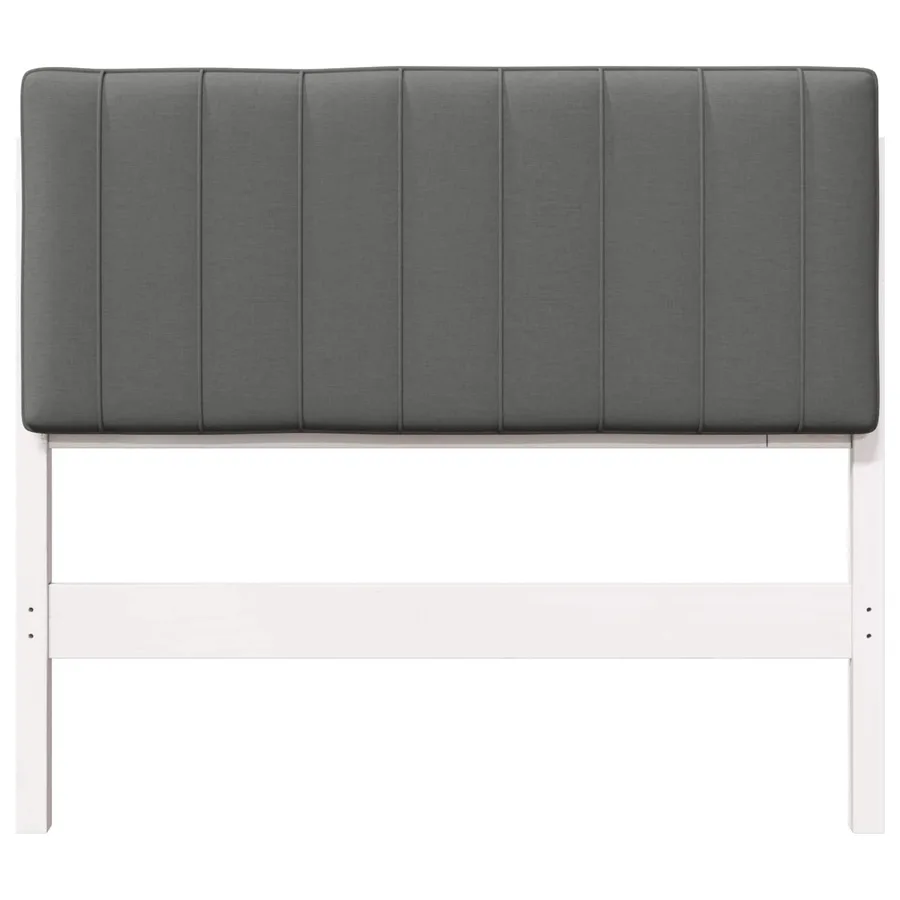 Tête de lit capitonnée Blanc et gris clair 100 cm Pin massif - 4