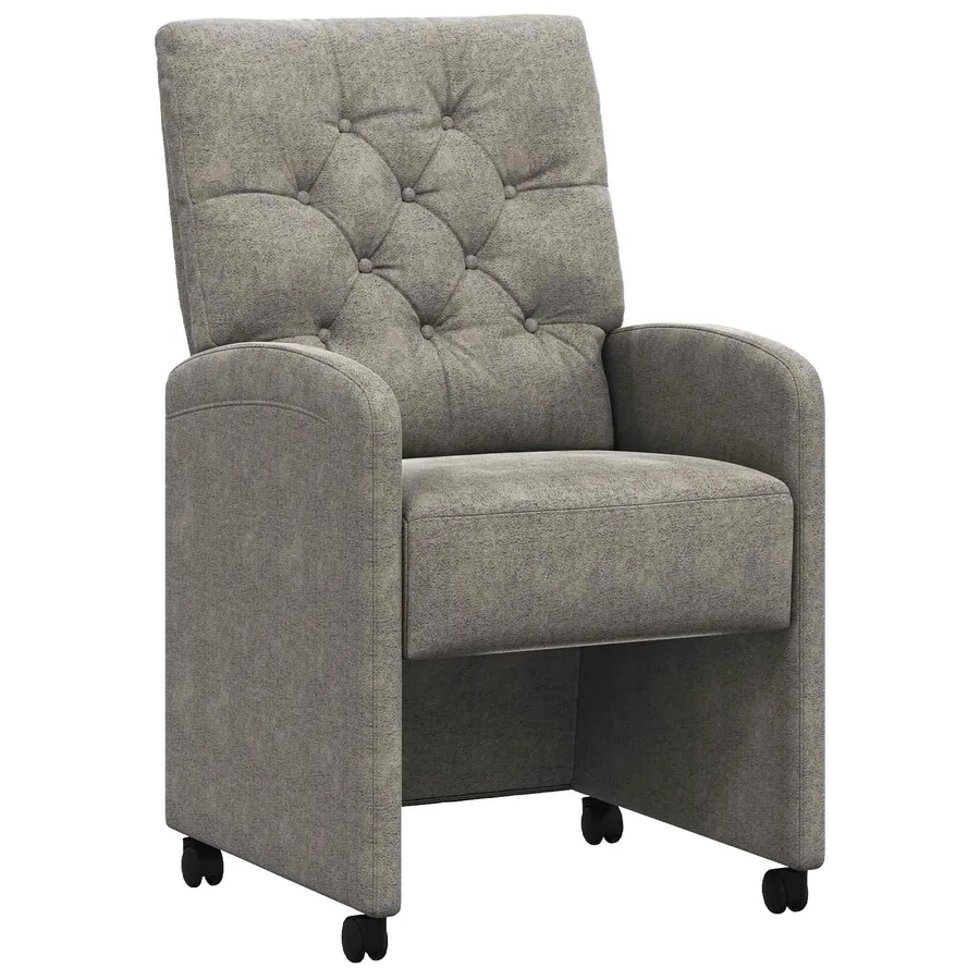 Chaises de Salle à Manger avec Roues 2 pcs Gris clair