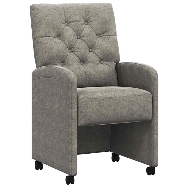 Chaises de Salle à Manger avec Roues 2 pcs Gris clair