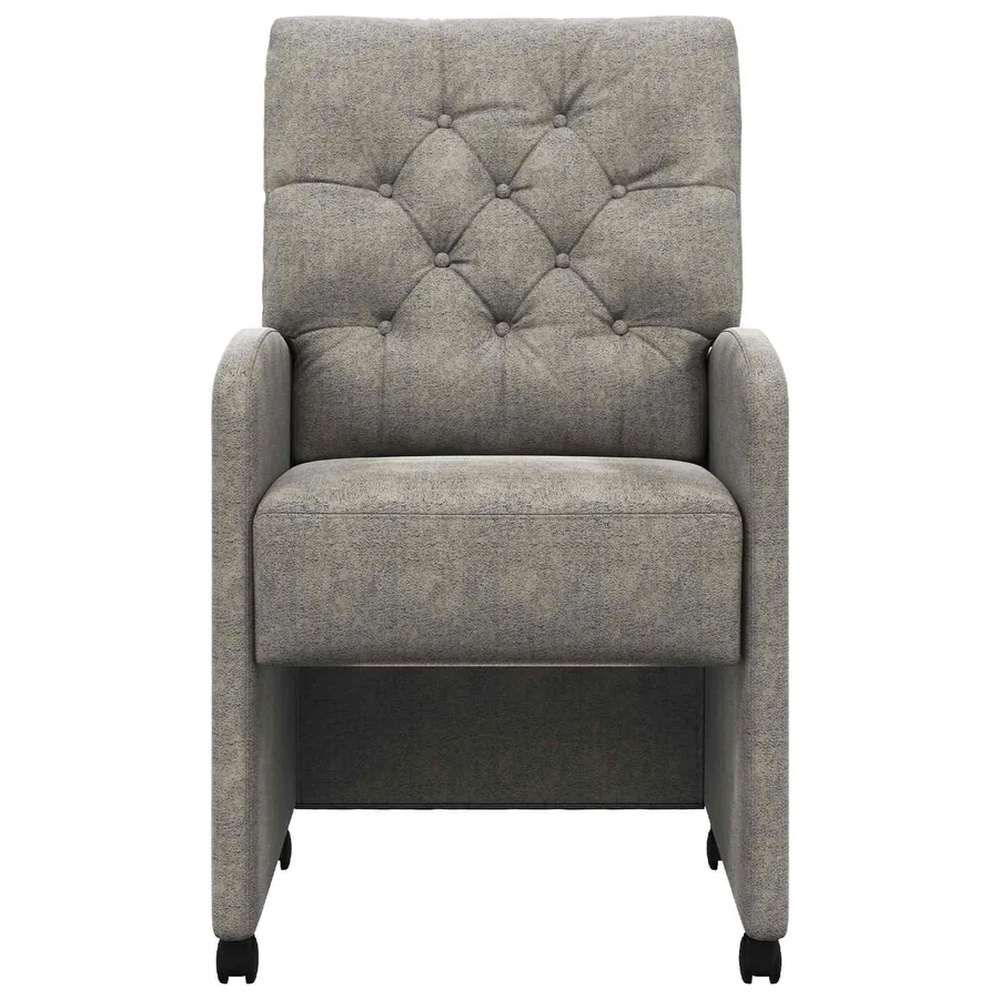 Chaises de Salle à Manger avec Roues 2 pcs Gris clair - 2