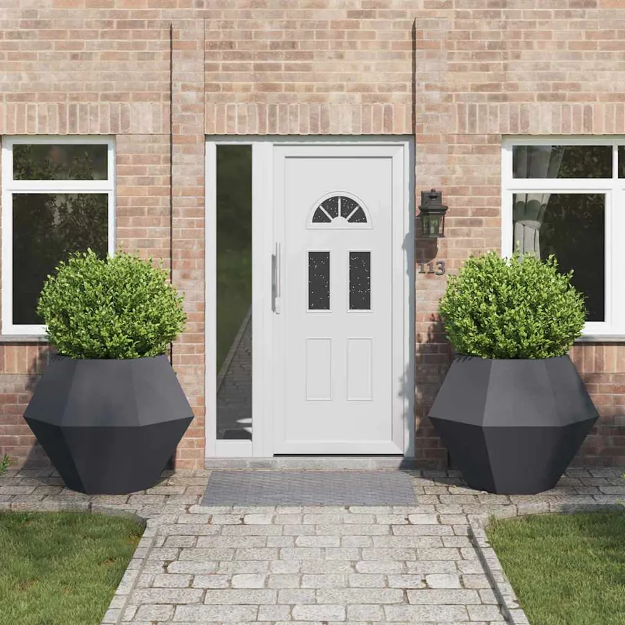 Jardinière 2 pc Anthracite 100 x 100 x 80 cm Acier