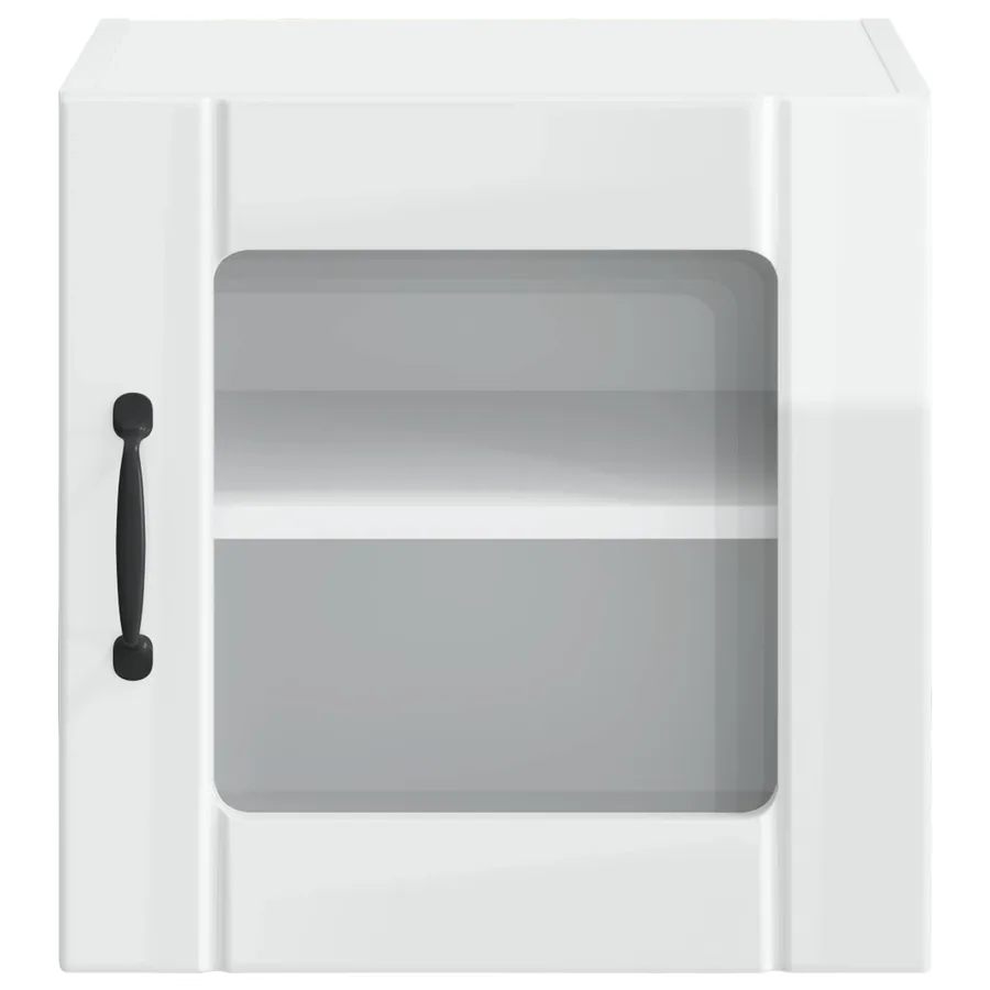 Cabinet en verre mural LUCCA 2 pcs Blanc brillant - 7