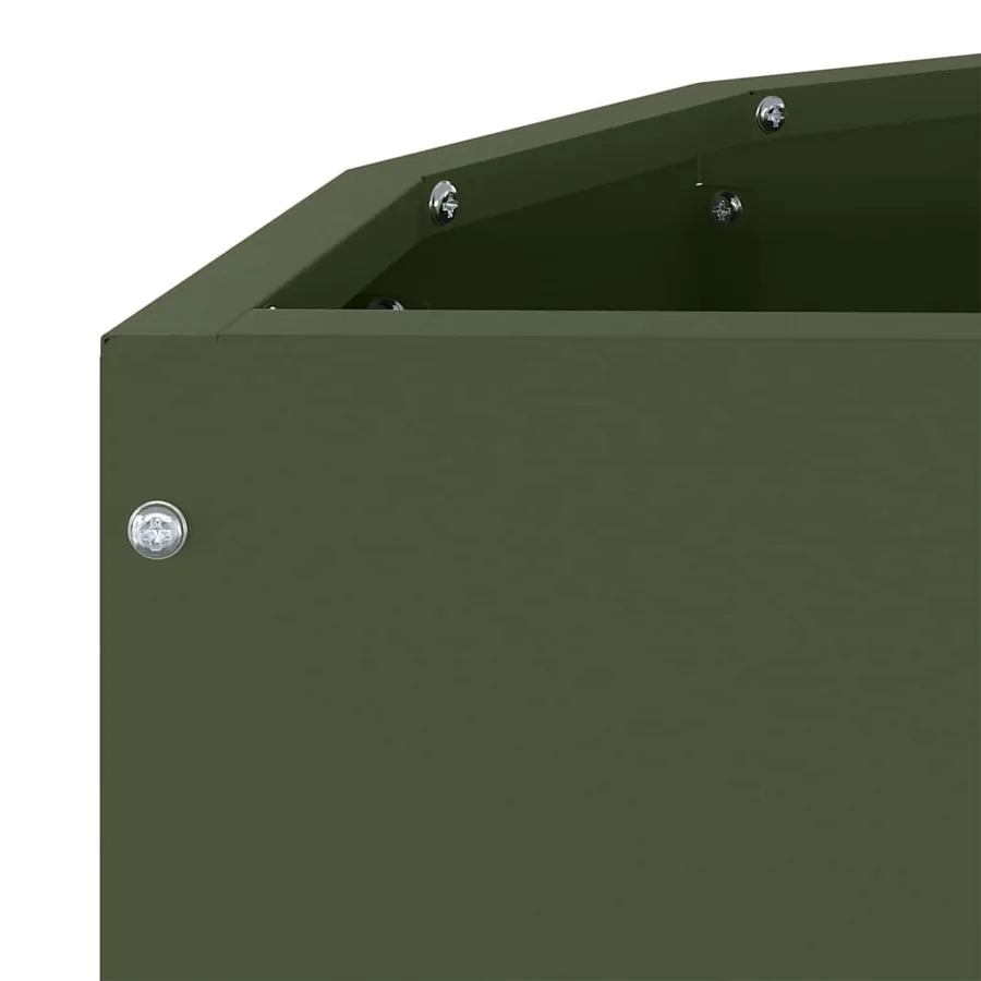 Jardinière Vert olive 60 x 30 x 50 cm Acier - 9