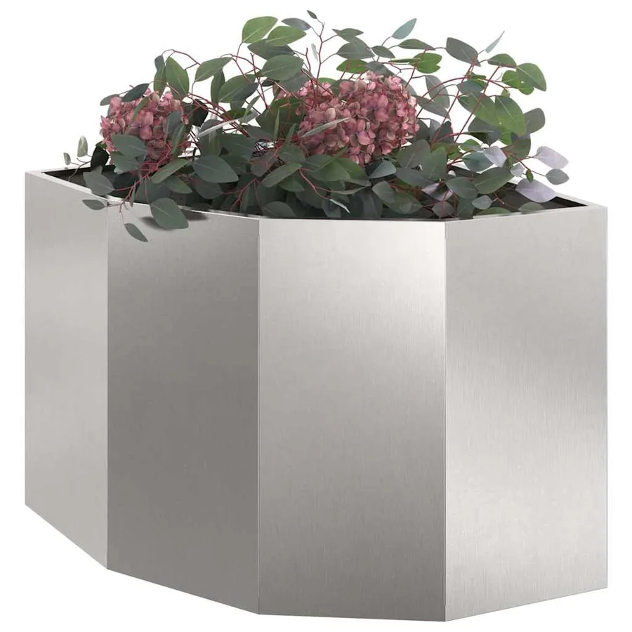 Jardinière d'Angle Argent 60 x 60 x 50 cm Acier inoxydable - 3
