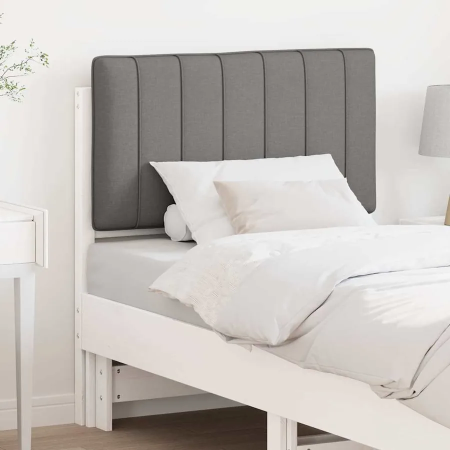 Tête de lit capitonnée Blanc et gris clair 80 cm Pin massif