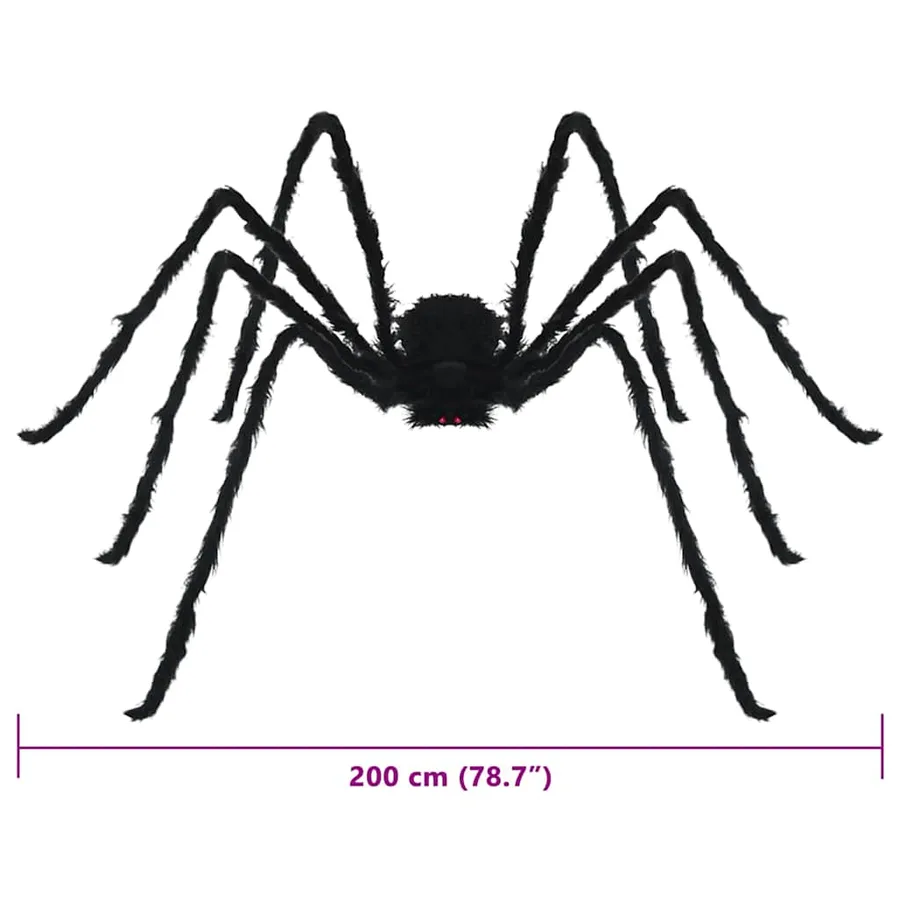 Décoration Araignée Halloween 3 pcs Noir 200 cm - 8